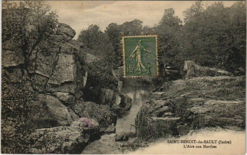 Carte postale ancienne St.Benoit du Sault L'Aire aux Marthes France