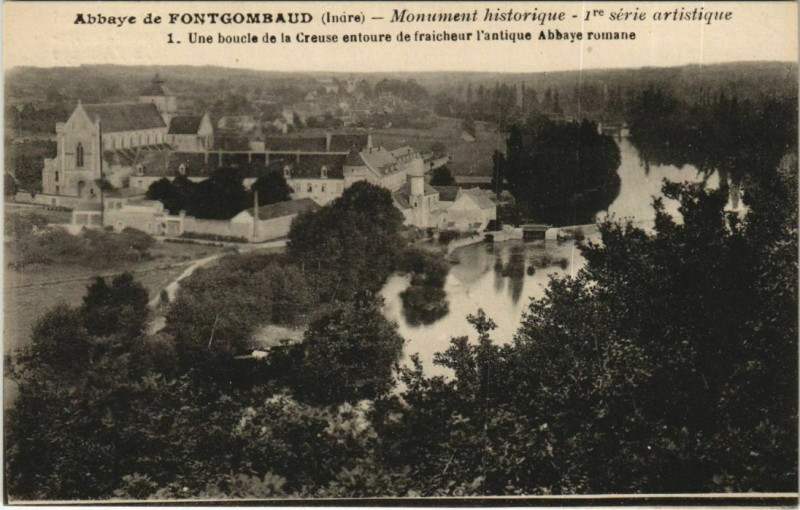 Carte postale ancienne Abbaye de Fontgombaud Une boucle de la Creuse France