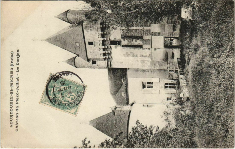 Carte postale ancienne Lourdoueix St.Michel Chateau du Plaix Jolliet France