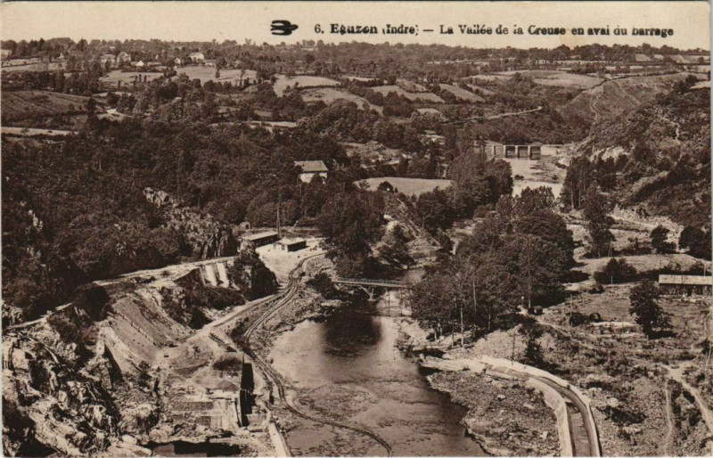 Carte postale ancienne Eguzon La Vallee de la Creuse France