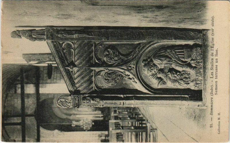 Carte postale ancienne Bommiers Les Stalles de l'Eglise France à Bommiers