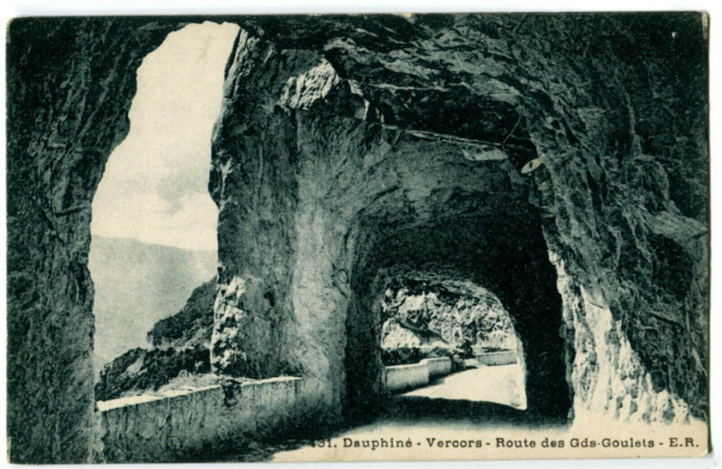 Carte postale ancienne Isère Vercors Route des Grands Goulets