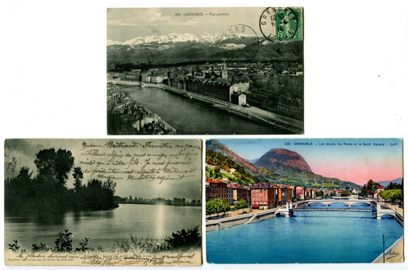 Carte postale ancienne Isère Grenoble  lot de 3 cartes à Grenoble