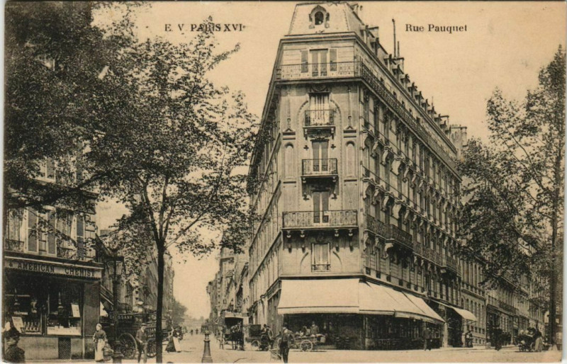 Carte postale ancienne Rue Pauquet à Paris 16e