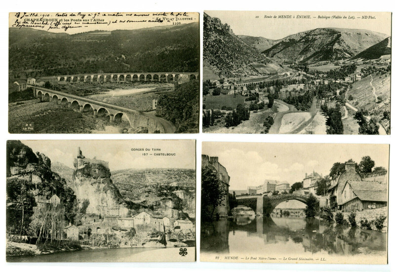 Carte postale ancienne Lozère Lot de 12 Cartes Postales Anciennes