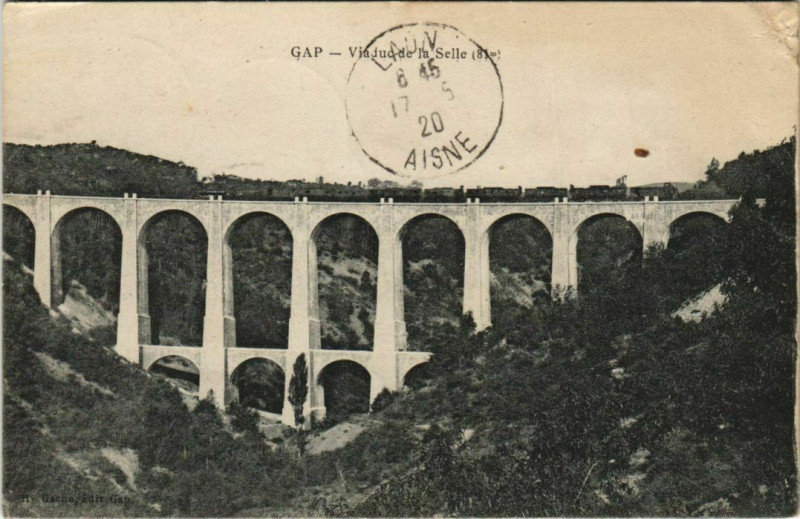 Carte postale ancienne Viaduc de la Selle (81 m) à Gap