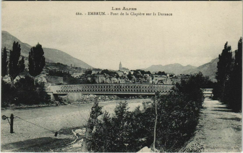 Carte postale ancienne Embrun Pont de la Clapiere s la Durance France à Embrun