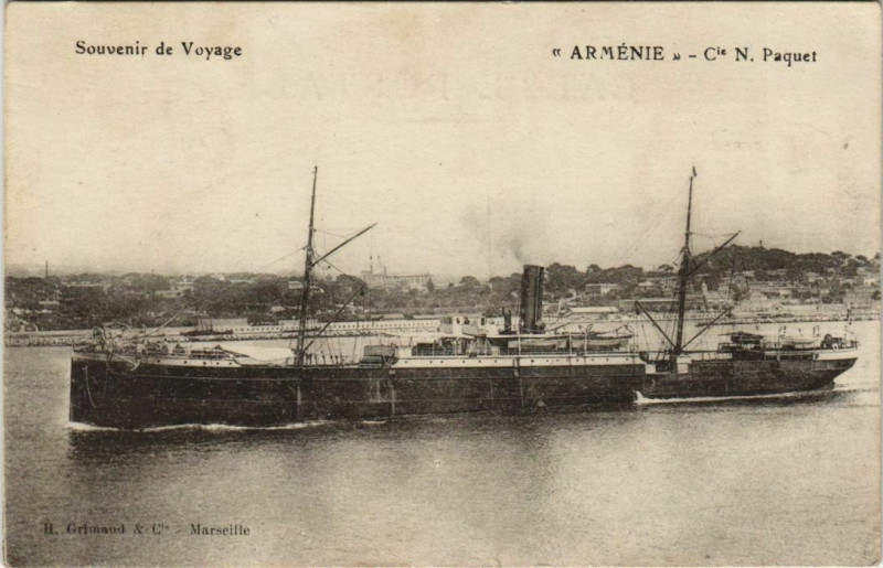 Carte postale ancienne Armenie - Cie N. Paquet Ships