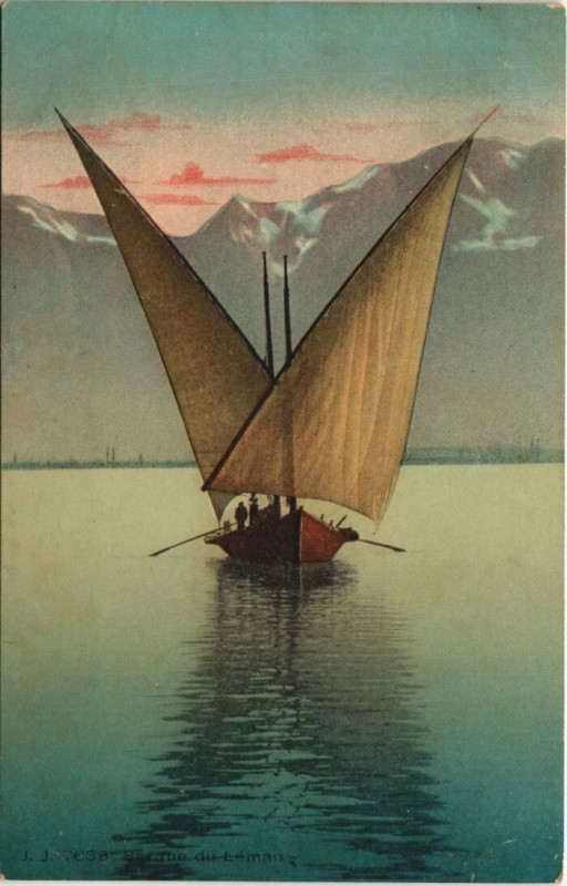 Carte postale ancienne Barque du Leman Ships