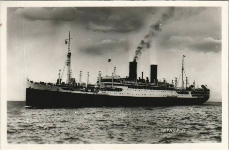 Carte postale ancienne Athos Ii - Cie des Messageries Maritimes Ships