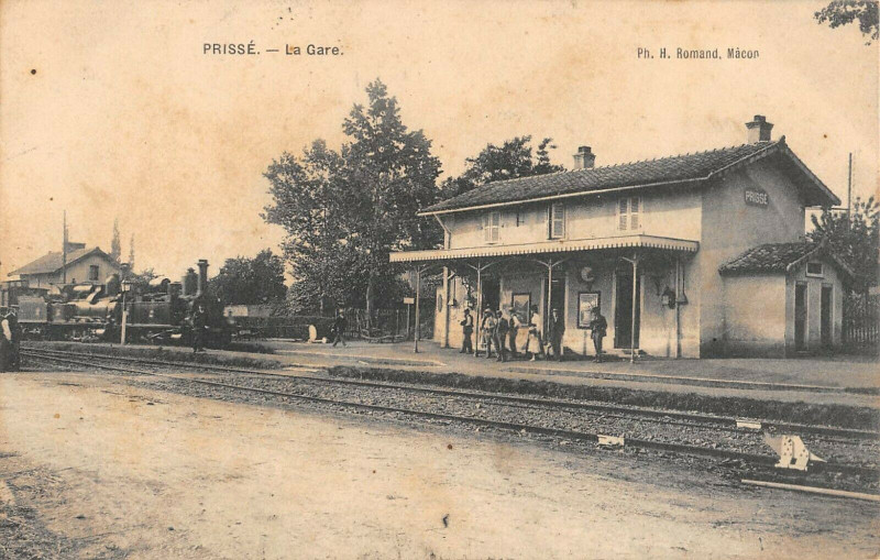Carte postale ancienne Prisse La Gare (cliché pas courant