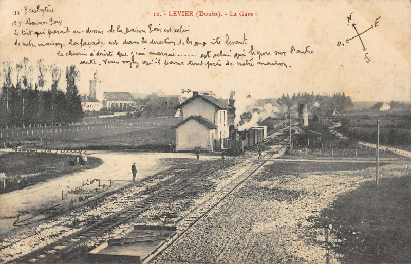 Carte postale ancienne Levier La Gare à Levier