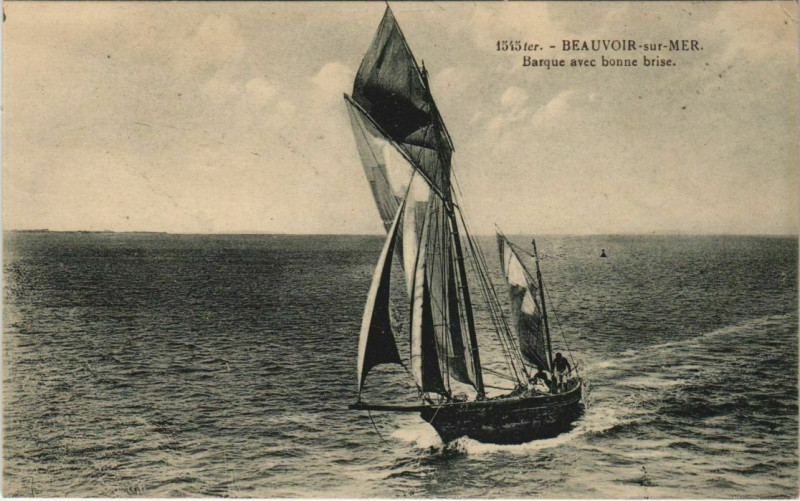 Carte postale ancienne Beauvoir-sur-Mer - Barque avec Bonne Brise Ships