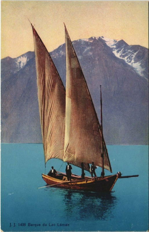 Carte postale ancienne Barque du Lac Leman Ships