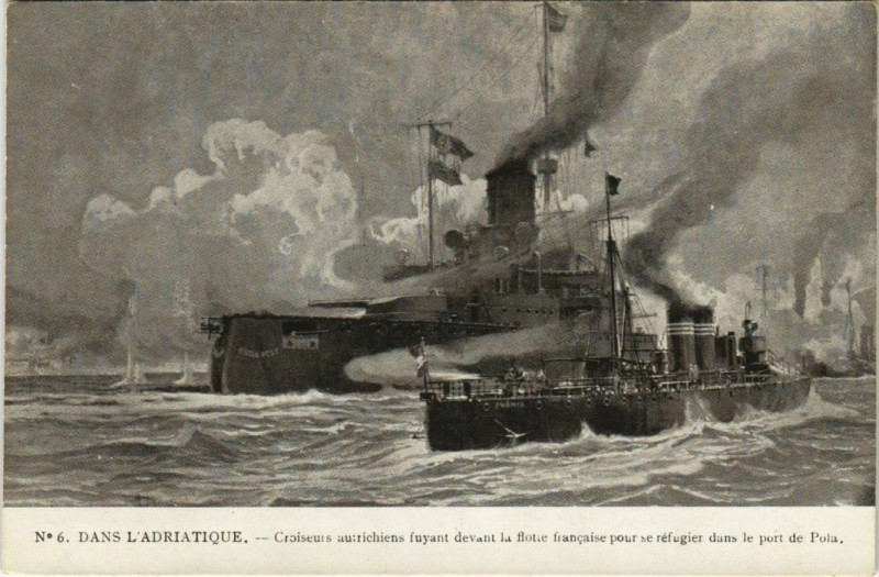 Carte postale ancienne Warships on the Adriatic See Ships