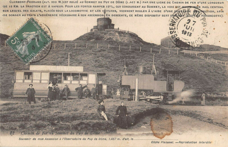 Carte postale ancienne Chemin De Fer Au Sommet Du Puy De Dome Train