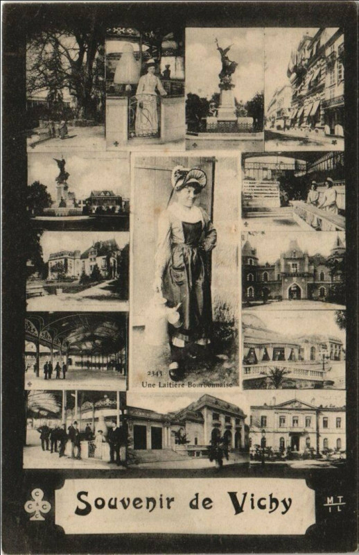 Carte postale ancienne Vichy souvenir à Vichy