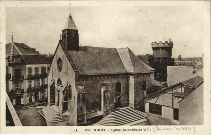 Carte postale ancienne Vichy Eglise Saint-Blaise à Vichy