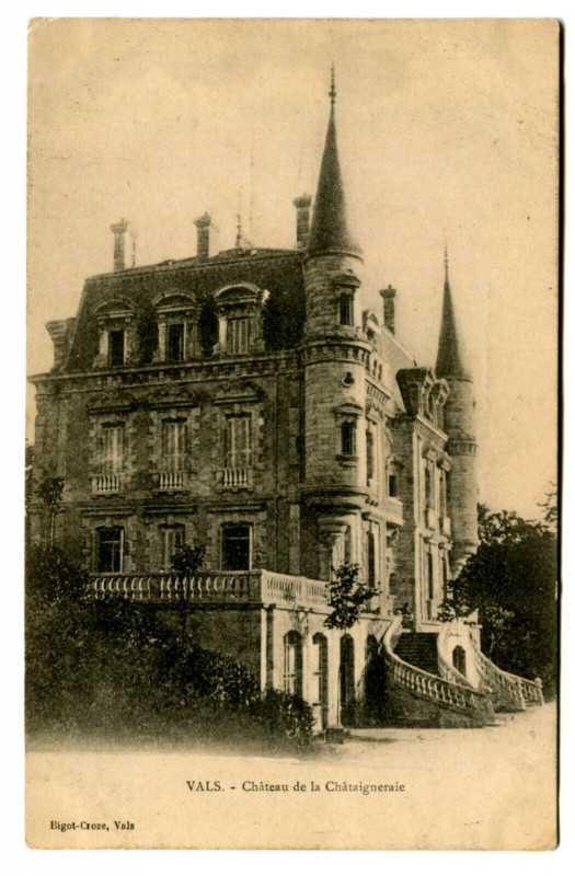 Carte postale ancienne Ardèche Vals Château de la Châtaigneraie