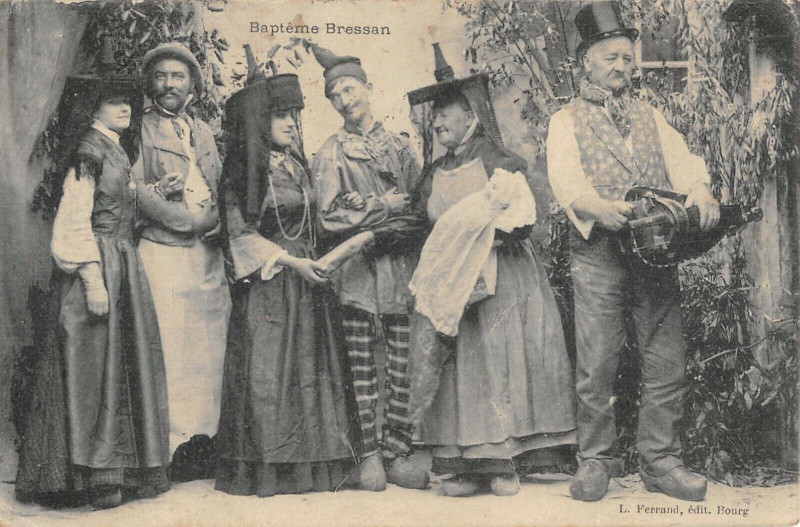 Carte postale ancienne Bapteme Bressan