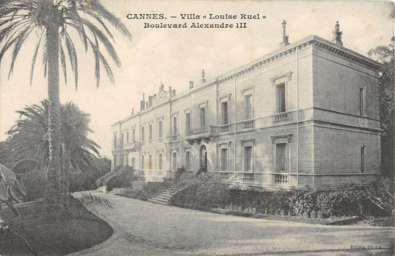 Carte postale ancienne Cannes Villa Louise Ruel Boulevard Alexandre Iii à Cannes
