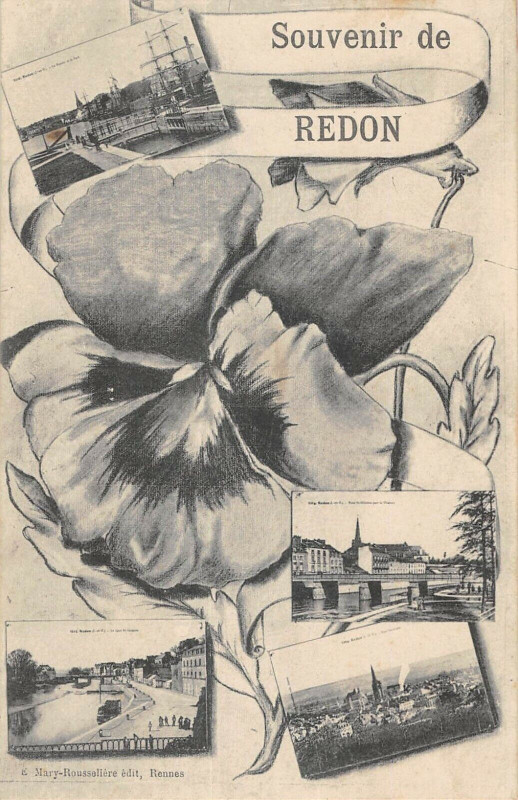 Carte postale ancienne Souvenir De Redon à Redon