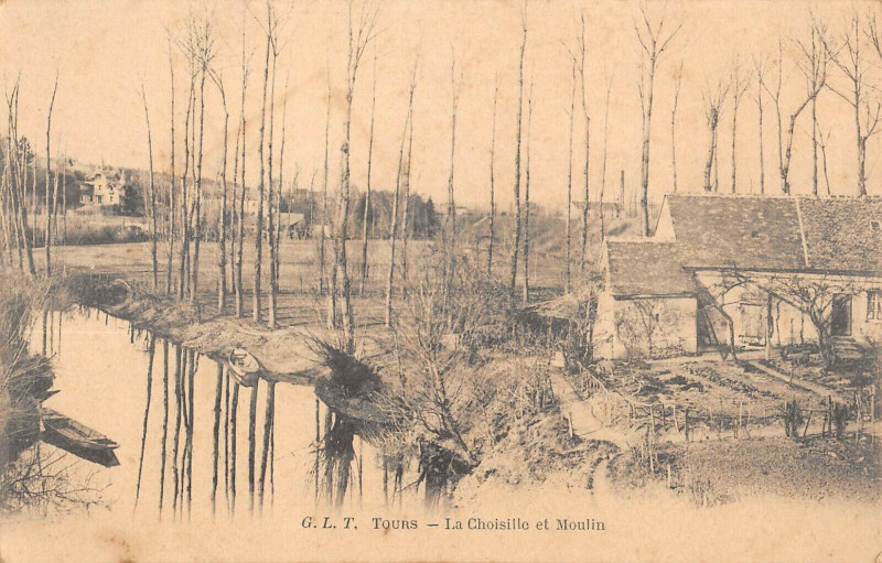 Carte postale ancienne Tours La Choisille Et Moulin à Tours