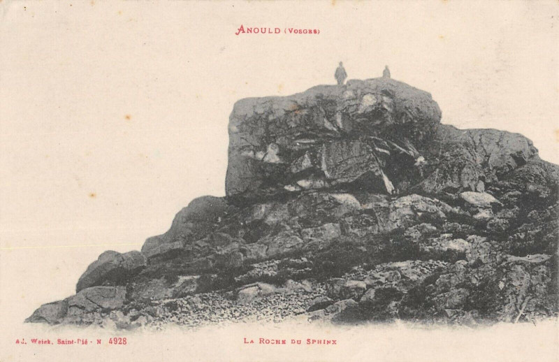 Carte postale ancienne Anould La Roche Du Sphinx à Anould