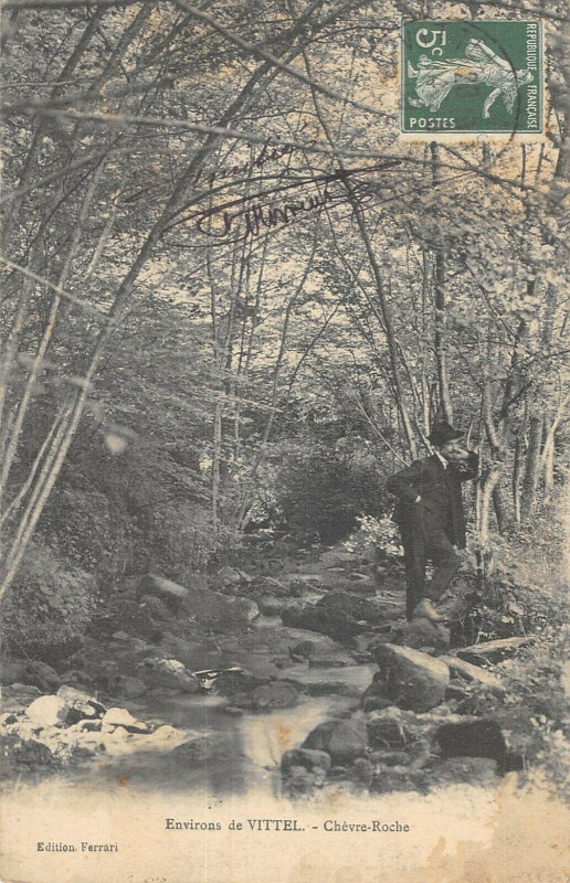 Carte postale ancienne Environs De Vittel Chevre Roche à Vittel