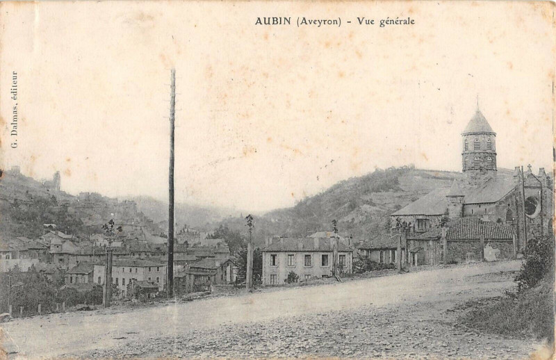 Carte postale ancienne Aubin Vue Generale à Aubin
