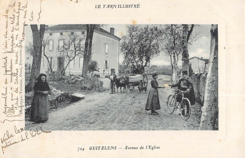 Carte postale ancienne Guitalens Avenue De L'Eglise