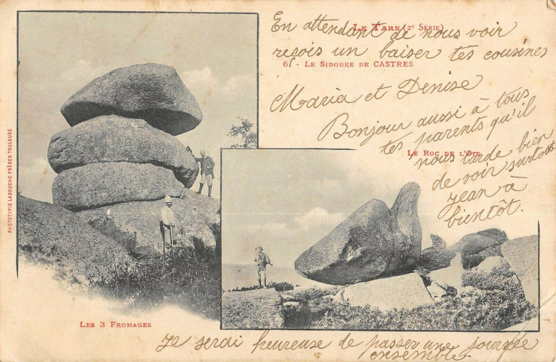 Carte postale ancienne Le Sidobre De Castres Les 3 Fromages à Castres