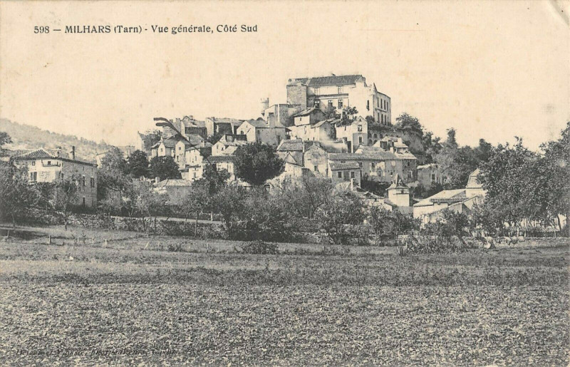 Carte postale ancienne Milhars Vue Generale Cote Sud à Milhars