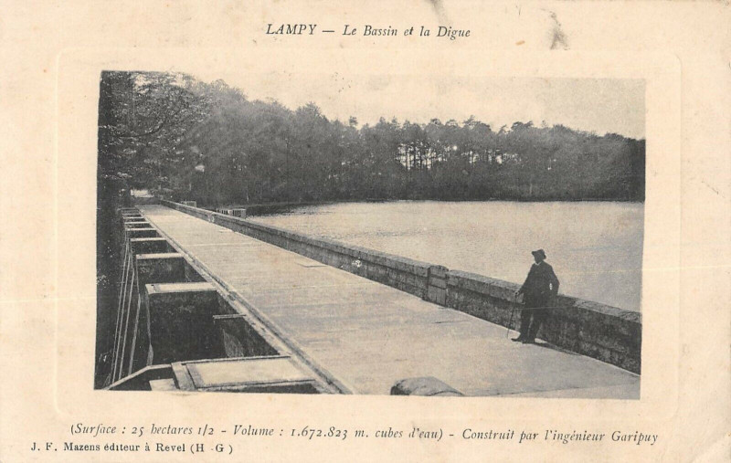 Carte postale ancienne Lampy Le Bassin Et La Digue
