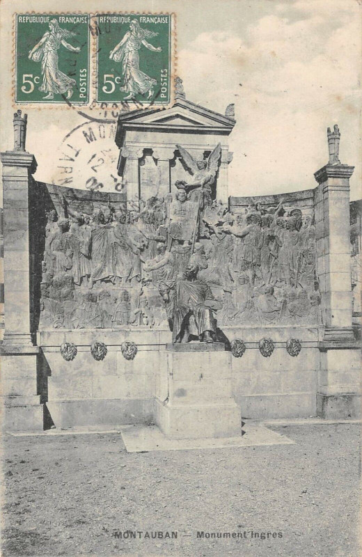 Carte postale ancienne Montauban Monument Ingres à Montauban