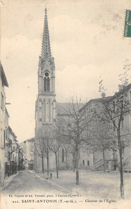Carte postale ancienne Saint Antonin Clocher Eglise