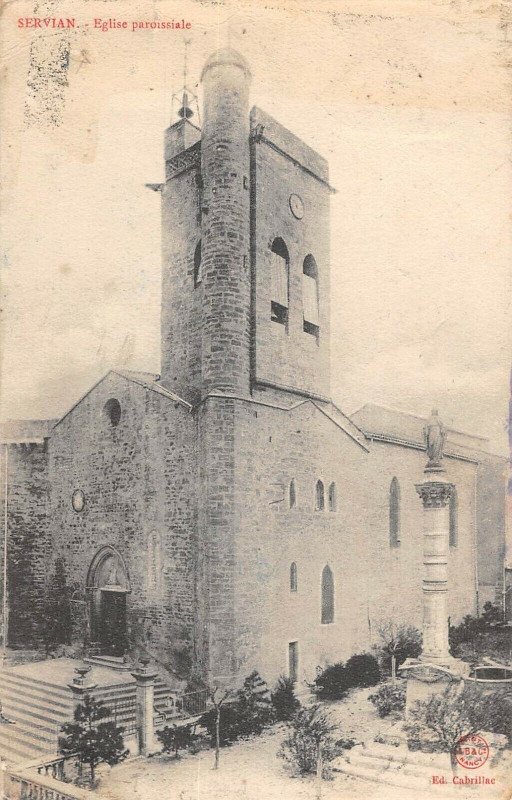 Carte postale ancienne Servian Eglise Paroissiale à Servian