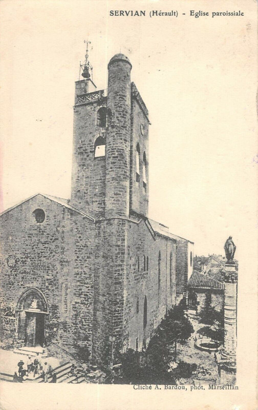 Carte postale ancienne Servian Eglise Paroissiale à Servian