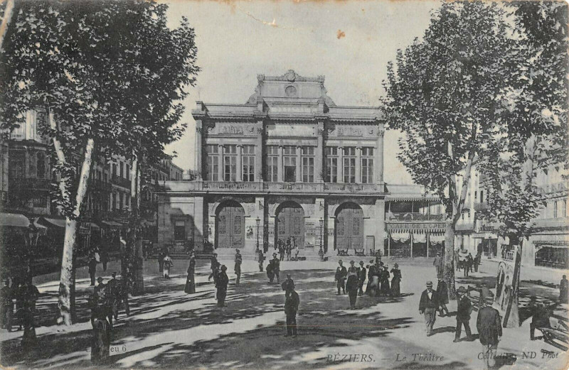 Carte postale ancienne Beziers Le Theatre