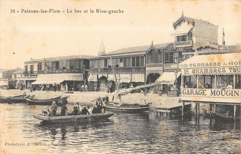 Carte postale ancienne Palavas Les Flots Le Bac Et La Rive Gauche à Palavas-les-Flots