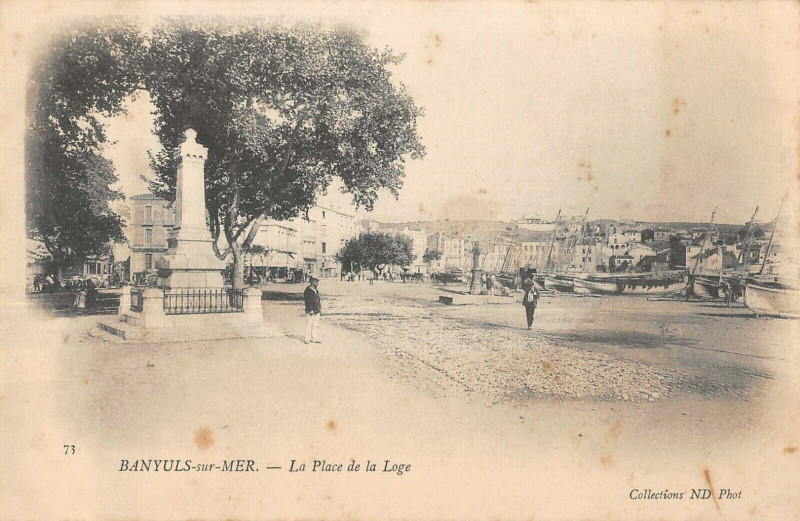 Carte postale ancienne Banyuls Sur Mer La Place De La Loge à Banyuls-sur-Mer