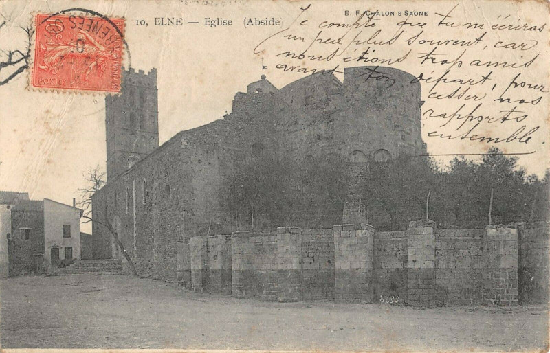 Carte postale ancienne Elne Eglise Abside à Elne