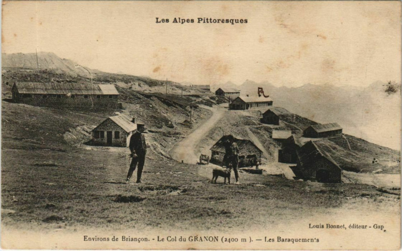 Carte postale ancienne Briancon Environs - Le Col du Granon - Les Baraquements
