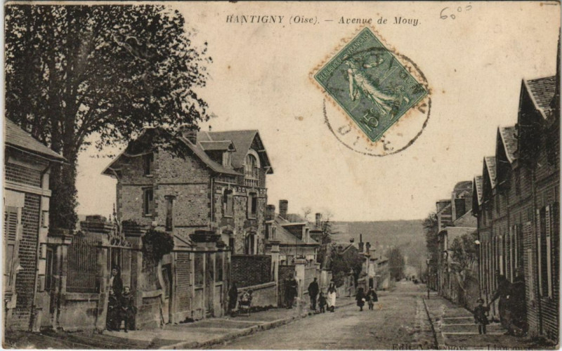 Carte postale ancienne Rantigny Avenue de Mouy à Mouy