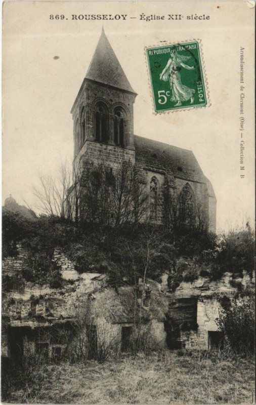 Carte postale ancienne Rousseloy Eglise à Rousseloy