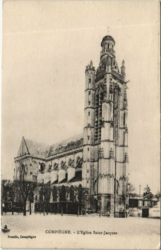 Carte postale ancienne Compiegne L'Eglise Saint-Jacques