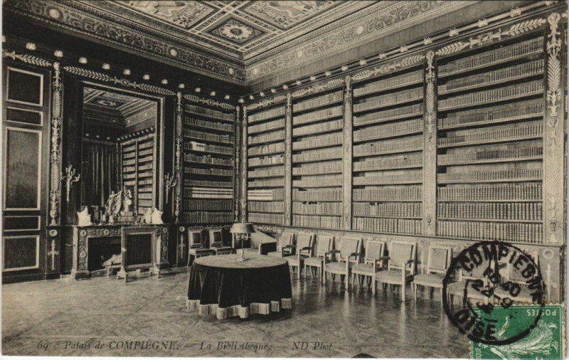 Carte postale ancienne Compiegne Palais de Compiegne - La Bibliotheque