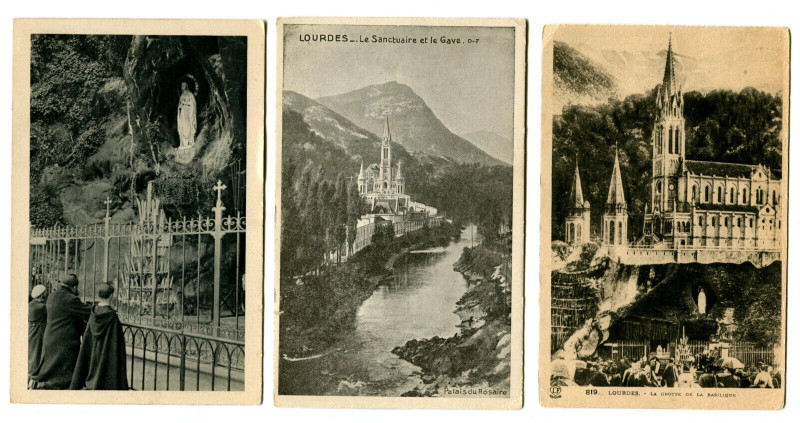 Carte postale ancienne Hautes-Pyrénées Lourdes lot de 3 Cartes à Lourdes