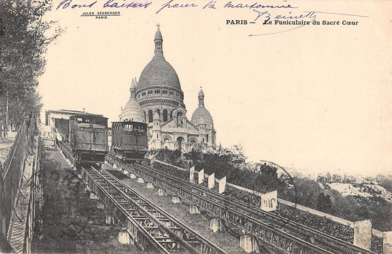 Carte postale ancienne Le Funiculaire du Sacré-Coeur à Paris 18e