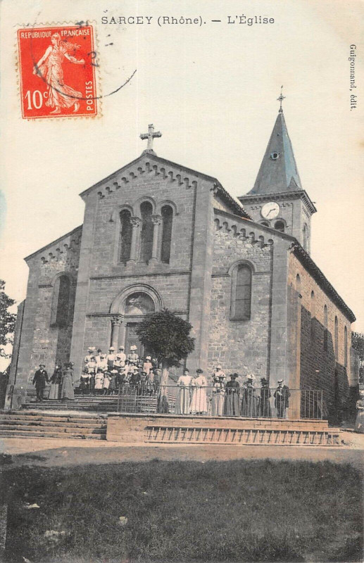 Carte postale ancienne Sarcey Eglise à Sarcey